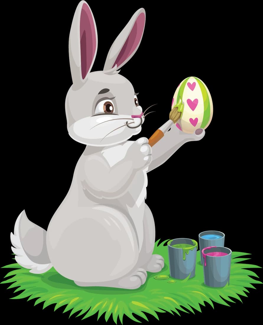 Bunny Painting Eggs