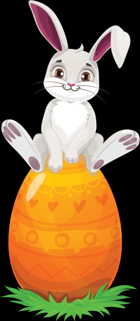 Bunny Sitting on Egg