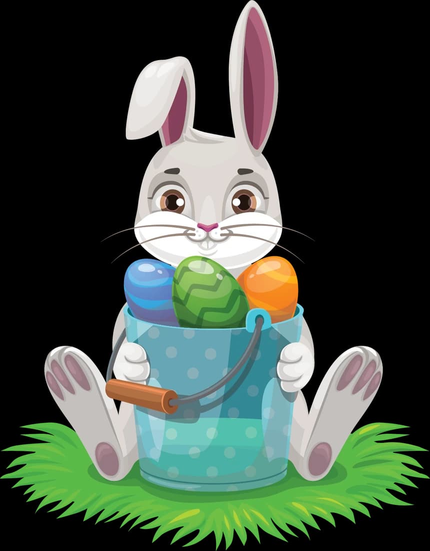 Bunny with Bucket of Eggs