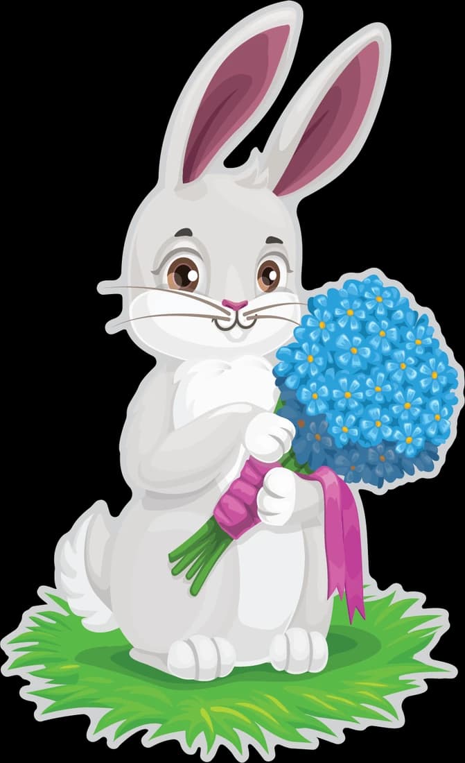 Bunny with Flowers